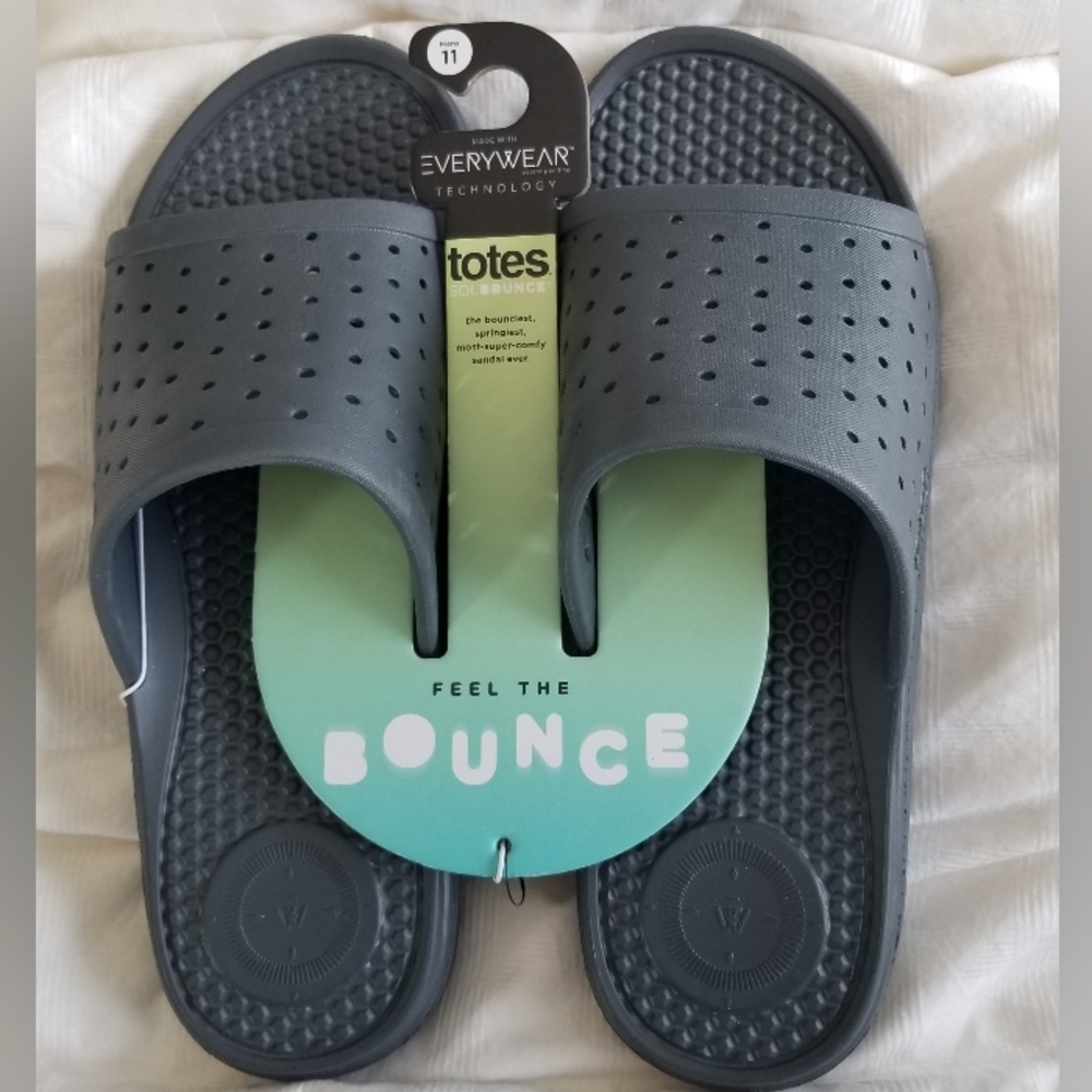 Totes SolBounce Slip-On Slides Flip-Flops Sandals Mens Size 11